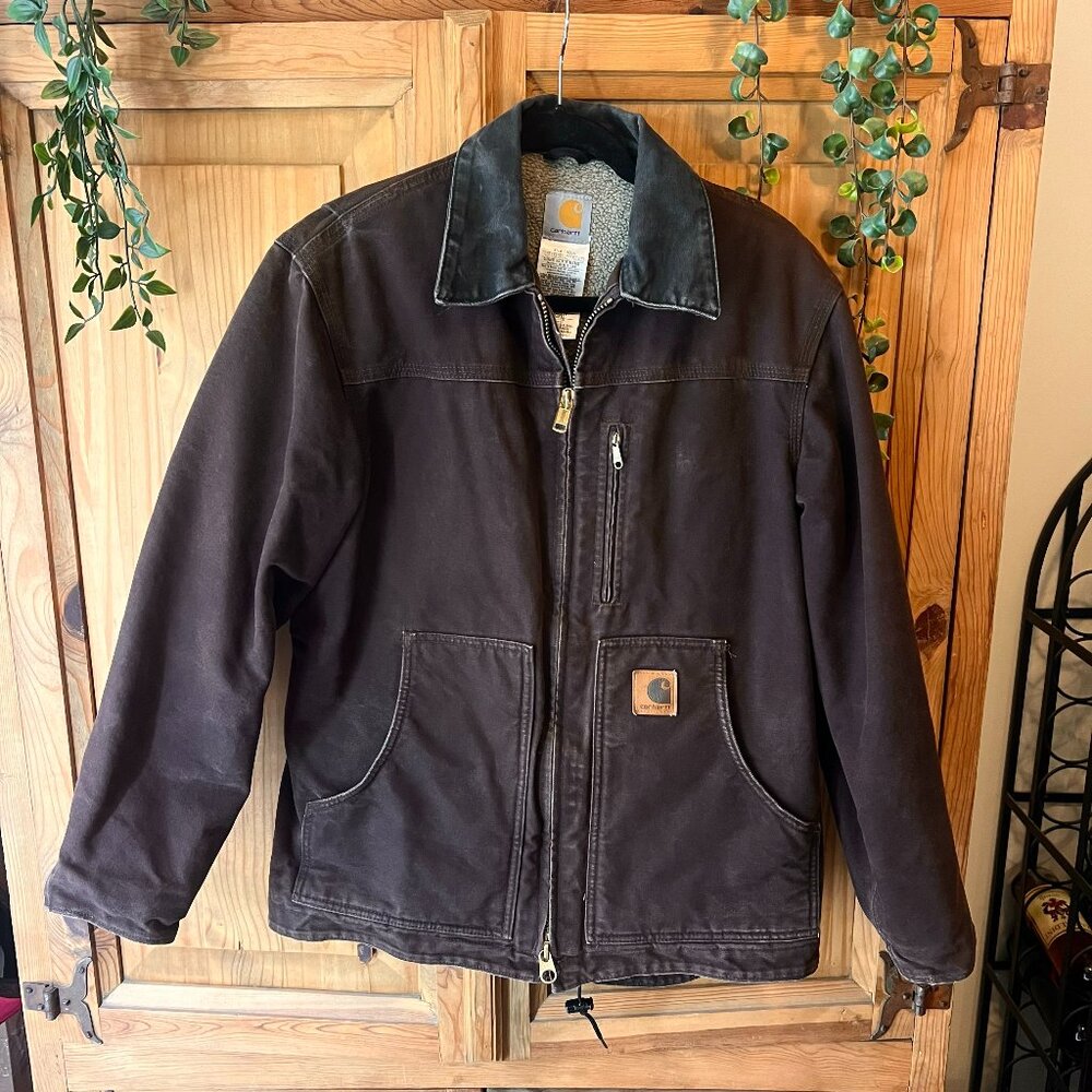 Vintage Carhartt Sherpa Lined Work Jacket Ridge Coat C61